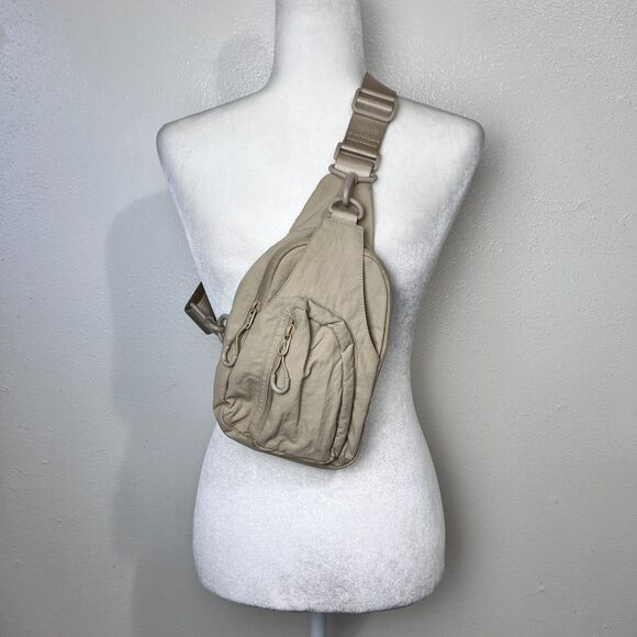 ODODOS Daily Sling Bag Crossbody Chest Bag Adjustable Strap Lightweight Beige - Picture 2 of 9